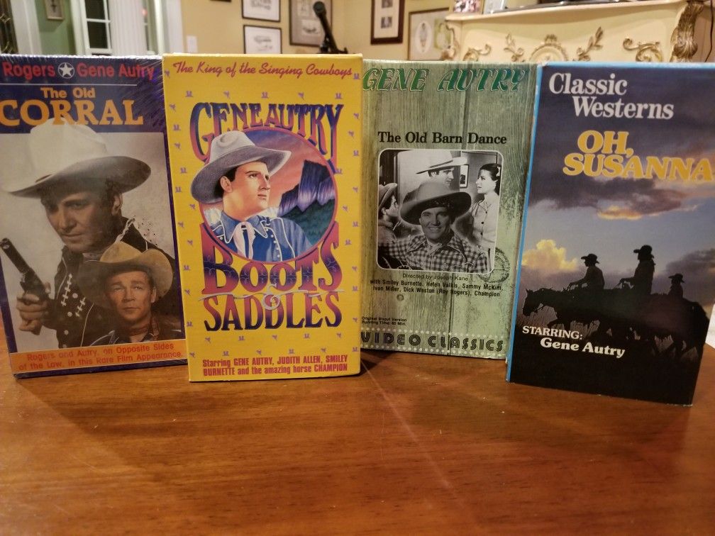 Set Of 4 Classic Westerns Starring Gene Autry VHS