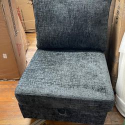 Gray Chair With Storage / Missing Other Parts Of The Section 