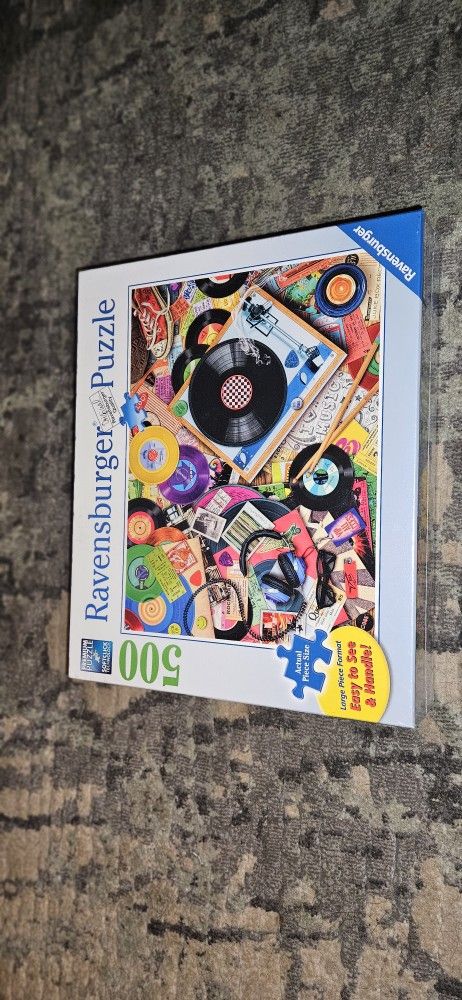 Ravensburger "Viva le Vinyl" 500pc Jigsaw Puzzle. Brand New & Factory Sealed!!