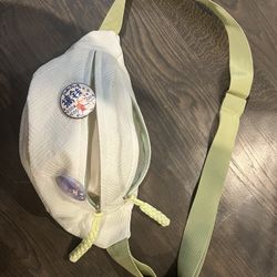 Green Crossbody Bag / Waist Bag – 2 Compartments with Cute Pins