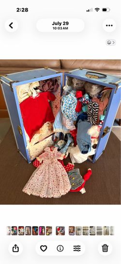 Wardrobe Case Filled With Barbie and Mitzi Doll Clothes