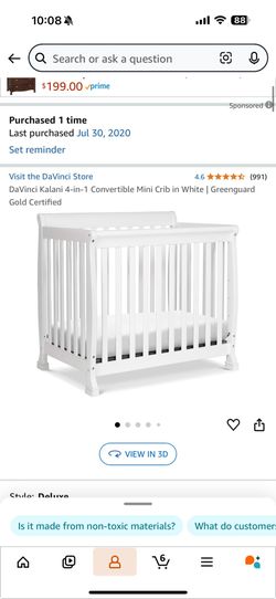 DaVinci Kalani 4-in-1 Convertible Mini Crib