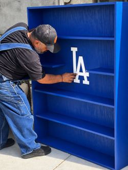 Custom LA Dodgers Display Shelf / Bookcase – HandmadeShow off your Dodgers collection with this one-of-a-kind custom display shelf! Handcrafted and fi
