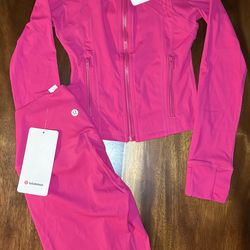 Brand new hot pink Lululemon set