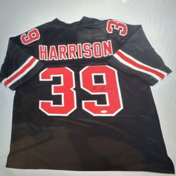 Malik Harrison Signed Ohio State Buckeyes Black Custom Jersey Ravens Steelers