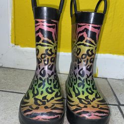 Rainbow Leopard Rain Boots 