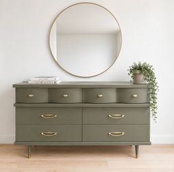 Vintage MCM Green Dresser