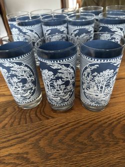 Courier And Ives Drinking Glasses