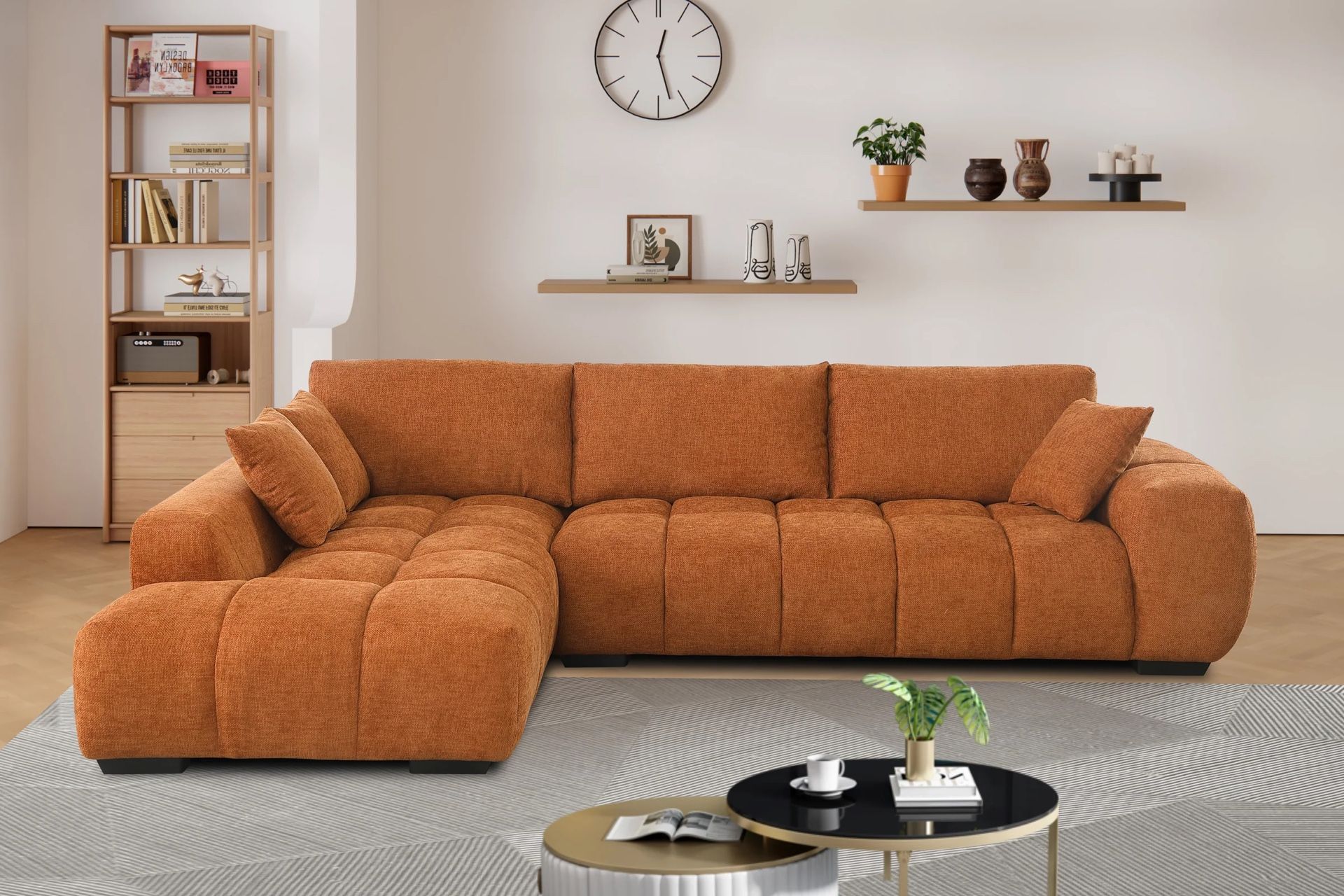 Oversized Lounge Style L-shaped Modular Chaise Lounge Sectional Sofa Couch