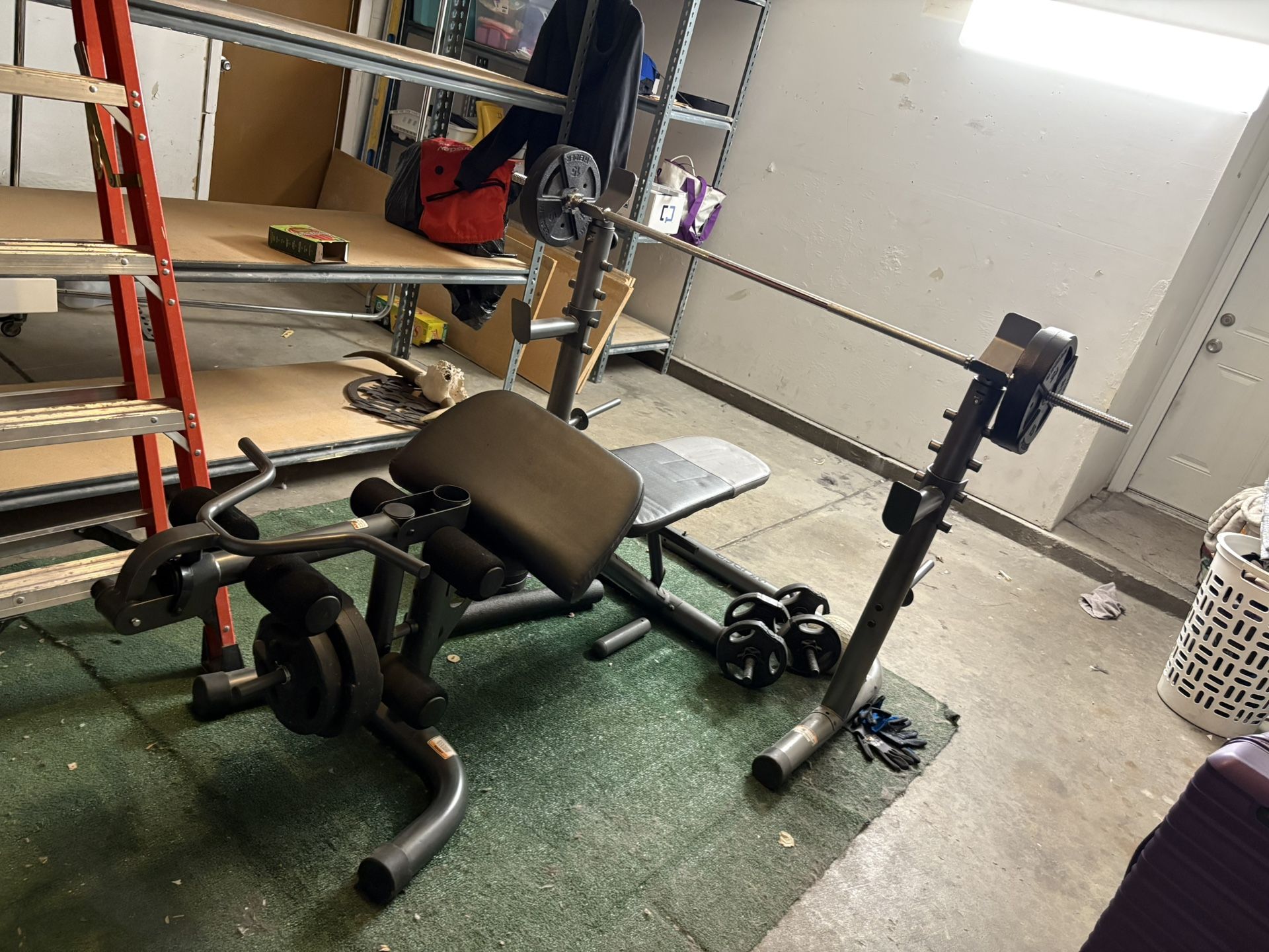 Weight bench, Bar, Free Weights 