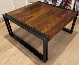 Solid Wood modern Industrial Coffee Table
