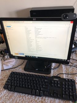 Hp pc with monitor and keyboard and mouse and all cables and accessories