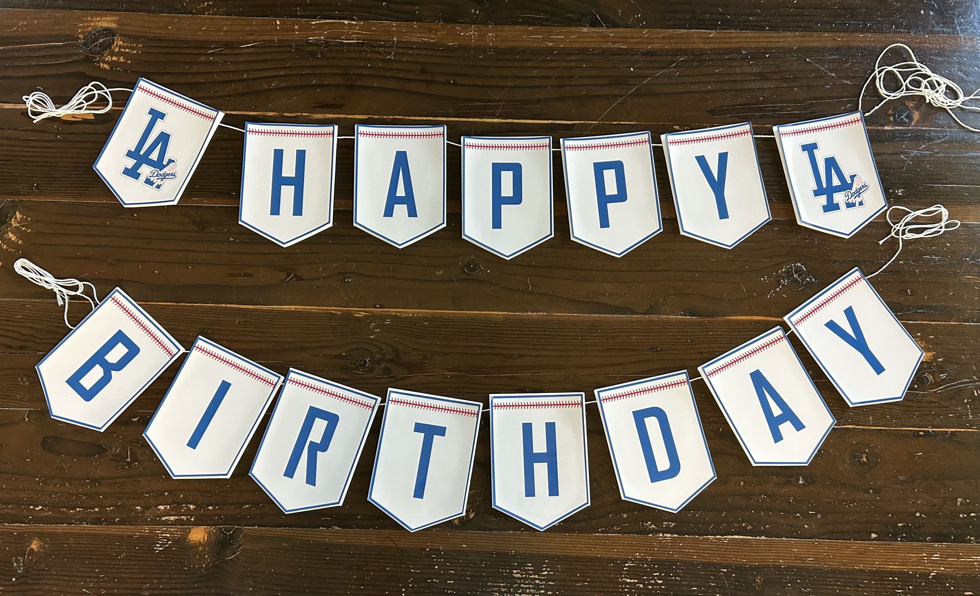 Birthday Banner - LA Dodgers- Baseball Theme