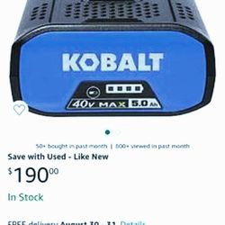 KOBALT 40volt Max 5.0ah  Rechargeable Battery 