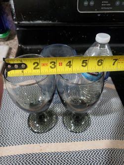 Two Glassware (Wedding  Glass) Kind Of Black (Smoke Black) Pretty & Un Clear Blue 