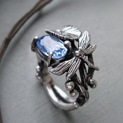 DRAGONFLY LOTUS FLOWER RING SIZES 8 Only 