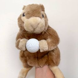 Caddyshack Gopher Holding Ball Plush Golf Club Head Driver Cover Puppet Toy