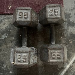 Set Of 2 65 Pound Dumbbells 