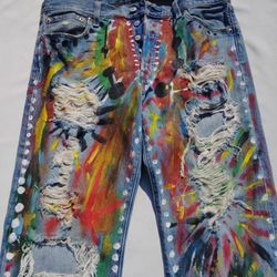 501 Levi's And Strauss Hand Painted Jeans 