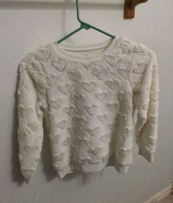 Girls White heart sweatshirt