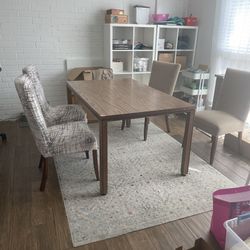 Hardwood Table/Desk And 4 Chairs