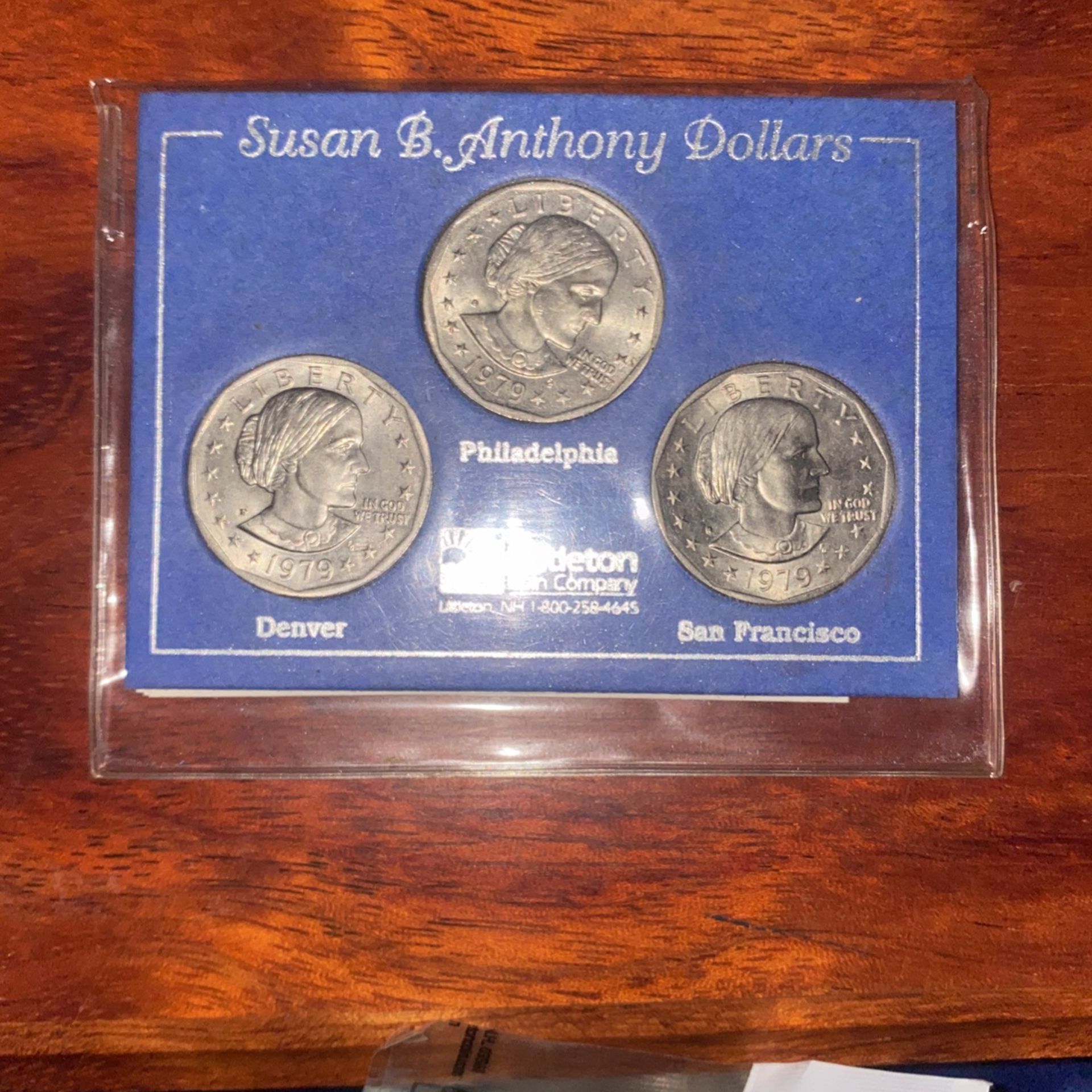 Susan B. Anthony Dollar Coins 1979 P, D, S