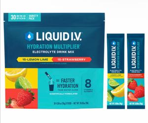 Liquid I.V. Hydration Multiplier Electrolyte Drink Mix, Variety Pack, 0.56 oz, 30 ct