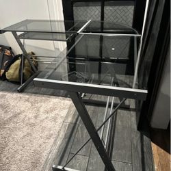 Glass Desk - L Shape 