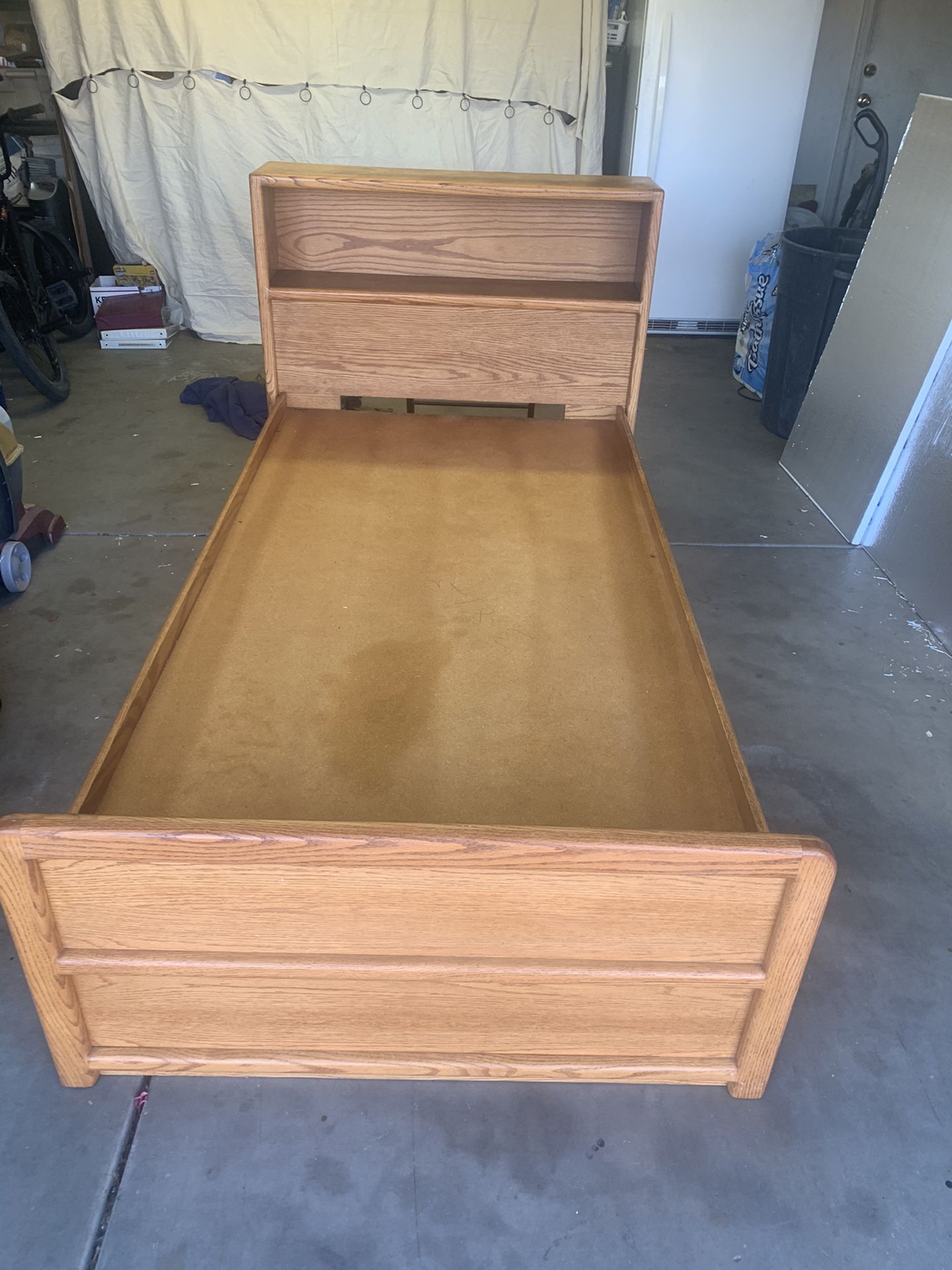 Kids oak twin bed and dresser