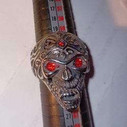 Gunsmoke Skull With Red Eyes