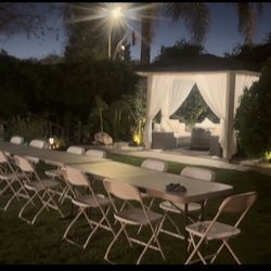 Renta de mesas y sillas $20