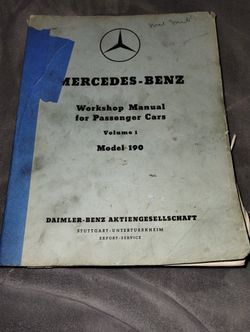  Workshop Manual Classic Old 190 Mercedes Sedan