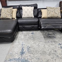 3PC Dark Leather Sectional 🚛 SAME DAY DELIVERY 🚚