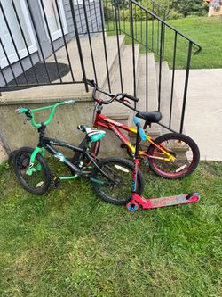 Two Kids BMX Bikes and Scooter Bundle