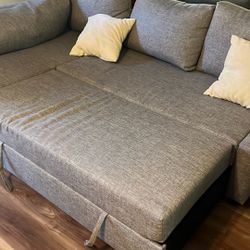 Light Grey Sleeper Couch (3-seat w/storage) 