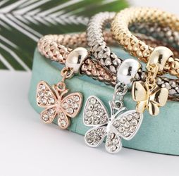 Butterfly Crystal Popcorn Bracelet