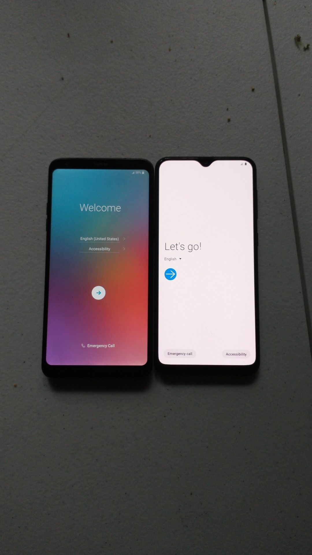 A LG stylo 4 and a Samsung phone Gaxaly A 20