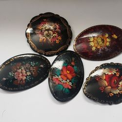 Hand Painted Brooches 