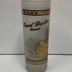 Pearl Harbor Hawaii USS Missouri Battleship Tall Double Shot Glass Chipped