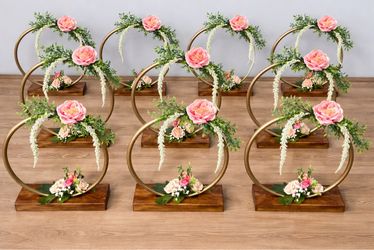 Gold Hoop Floral Centerpieces Set of 12