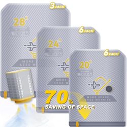 15-Pack Vacuum Bags for Travel with Wireless Rechargeable Pump, Carry-on Size Compression Packing Bags 