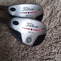 LeftHanded 585 H Titleist Hybrid Woods, 19* and 24*, Get Both For $50