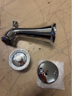 Bathtub drain, plug, and spout