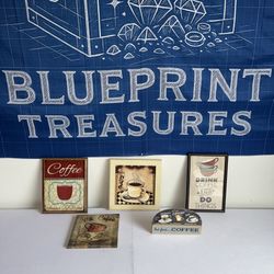 ☕️ COFFEE LOVER’S DECOR BUNDLE – 5-Piece Set! 🖼️✨