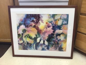 Art print in beautiful mat framed under glass