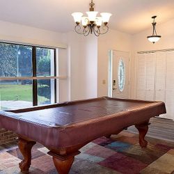 Solid Wood Pool Table Maroon Felt 