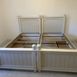 Two Wood twin size beds(with drawers) and dresser
