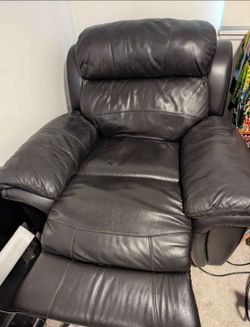 Dark Brown Leather Recliner Chair
