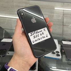 Black iPhone X, 128gb, Unlocked. Cheap Phones, $50 Down W/approval 