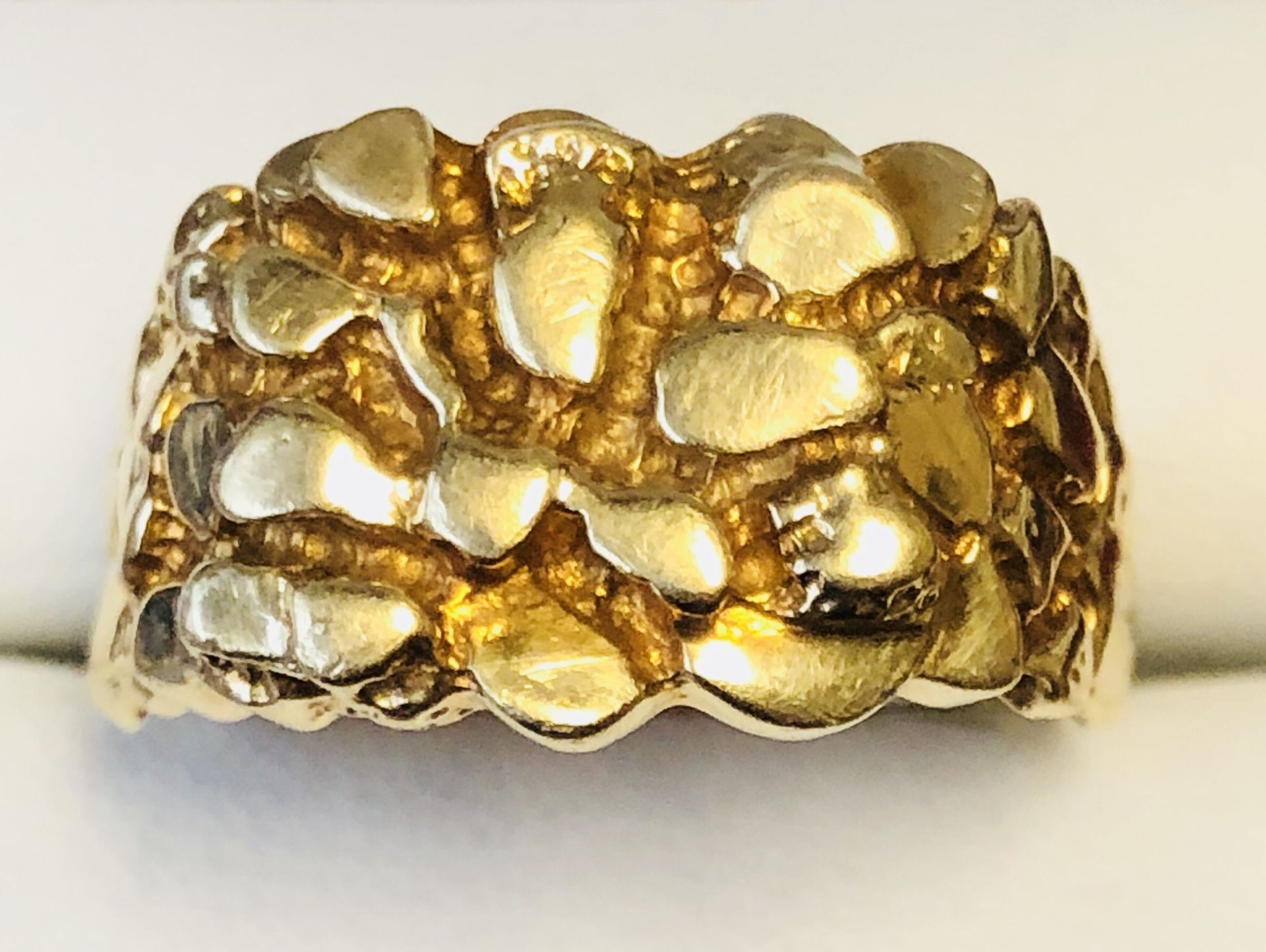 Band Ring Gold 10K Nugget Style 5G Size 9.5 $1500